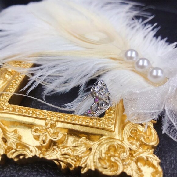 💝"Prinecess Heart Shape Twisted Beautiful 925 Silver Plated for Women,UN… - Picture 4 of 6